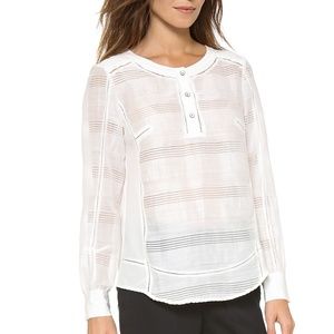 Rag & Bone Tess  Blouse Tunic Popover Silk Panel
